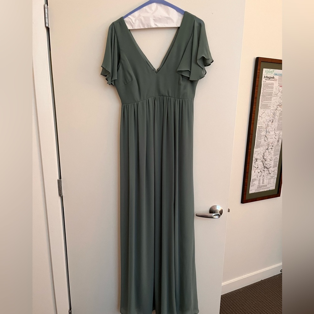 Birdy Grey Hannah Empire Bridesmaid dress. Size medium. Seaglass.